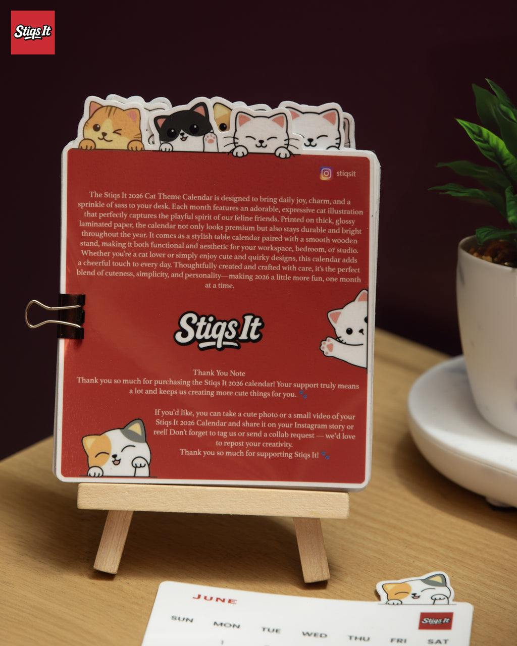 Stiqs It 2026 Cat Theme Calendar