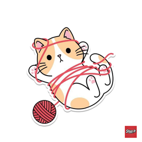 Tangled Kitty Sticker