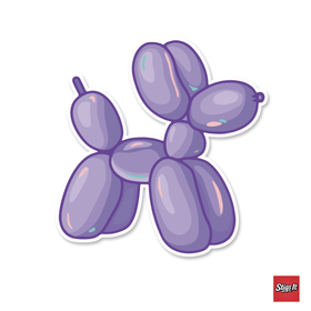 Purple Baloon Dog Sticker