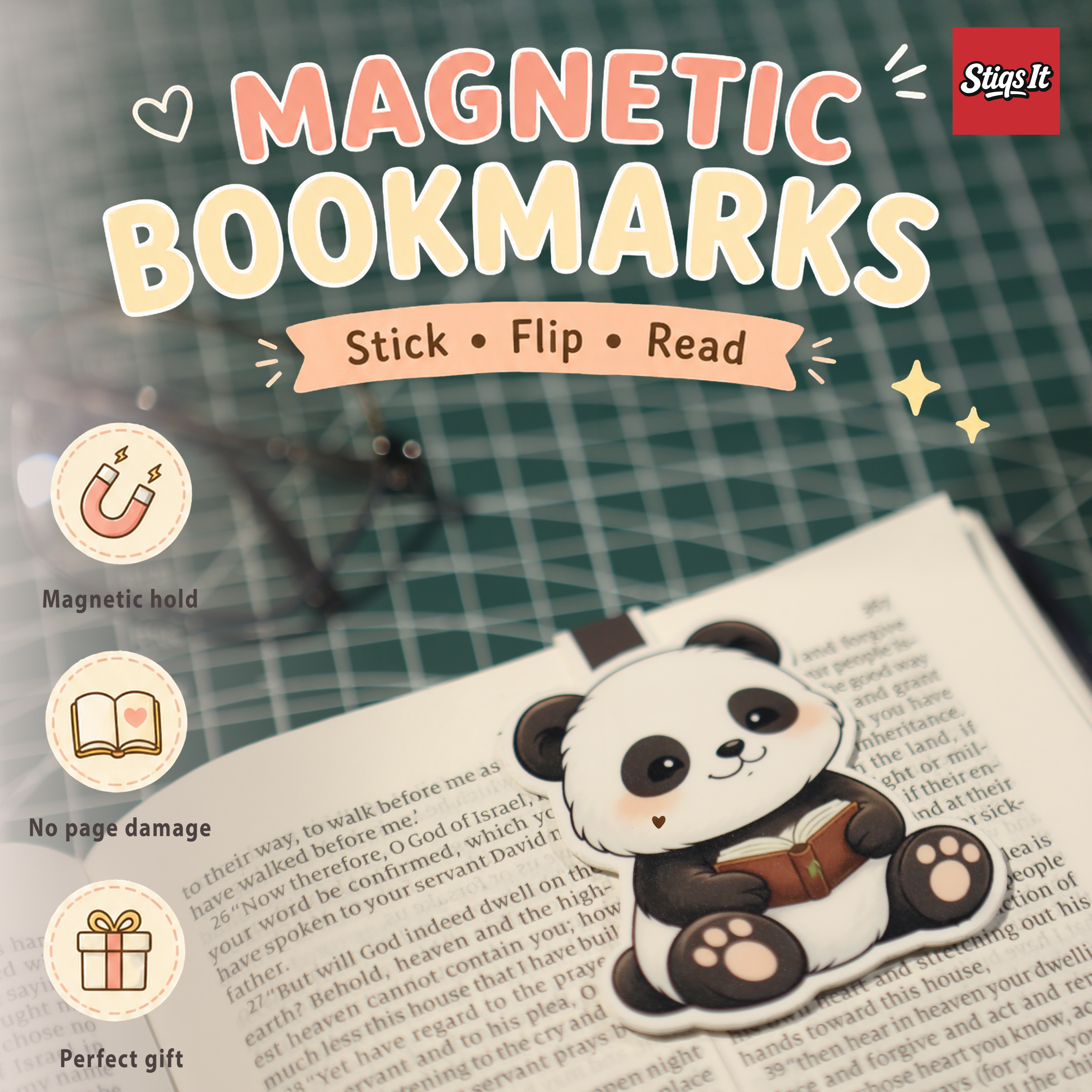 Booksy Panda Magnetic Bookmark