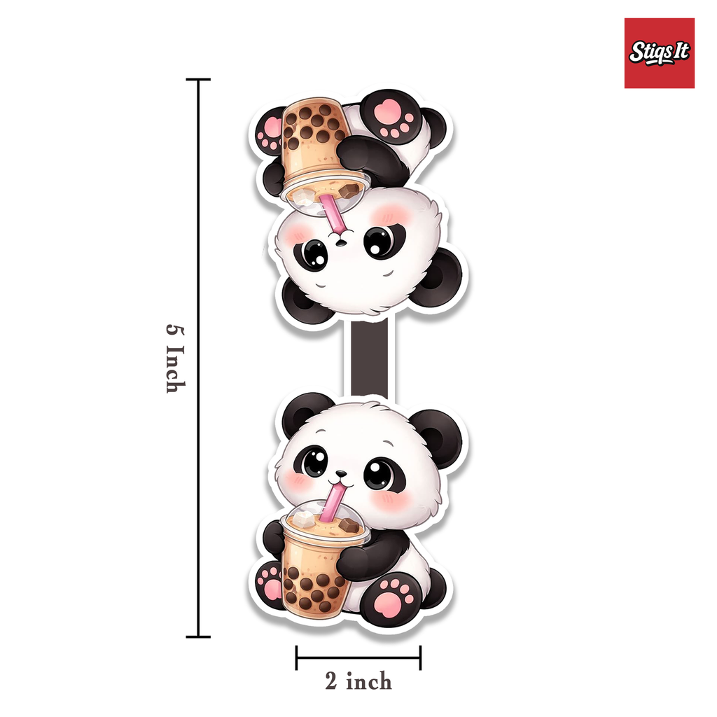 Bubble Tea Panda  Magnetic Bookmark