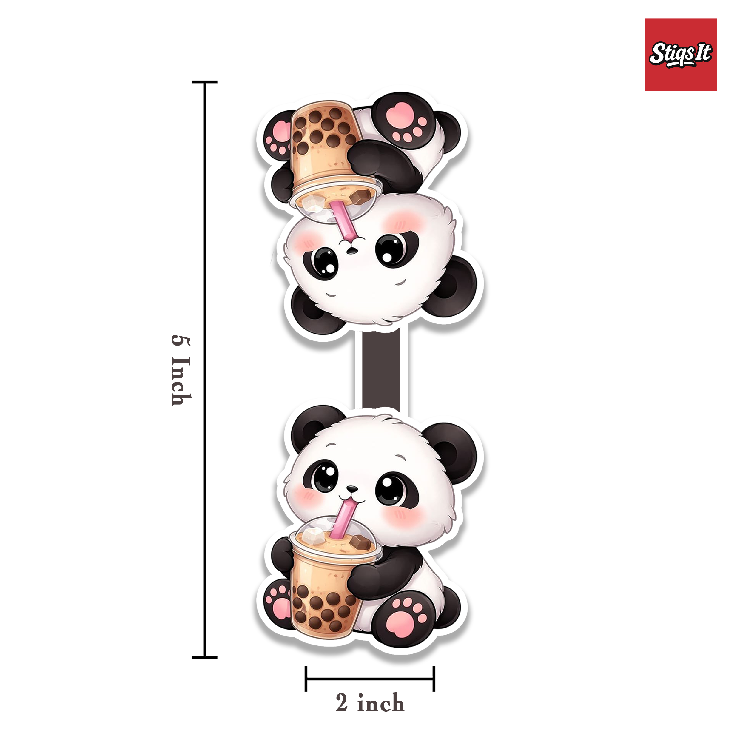 Bubble Tea Panda  Magnetic Bookmark