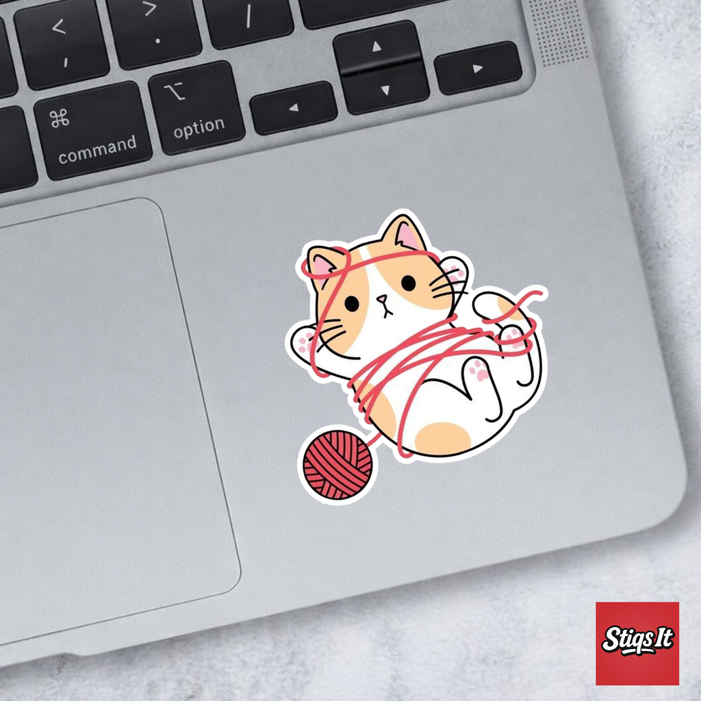 Tangled Kitty Sticker