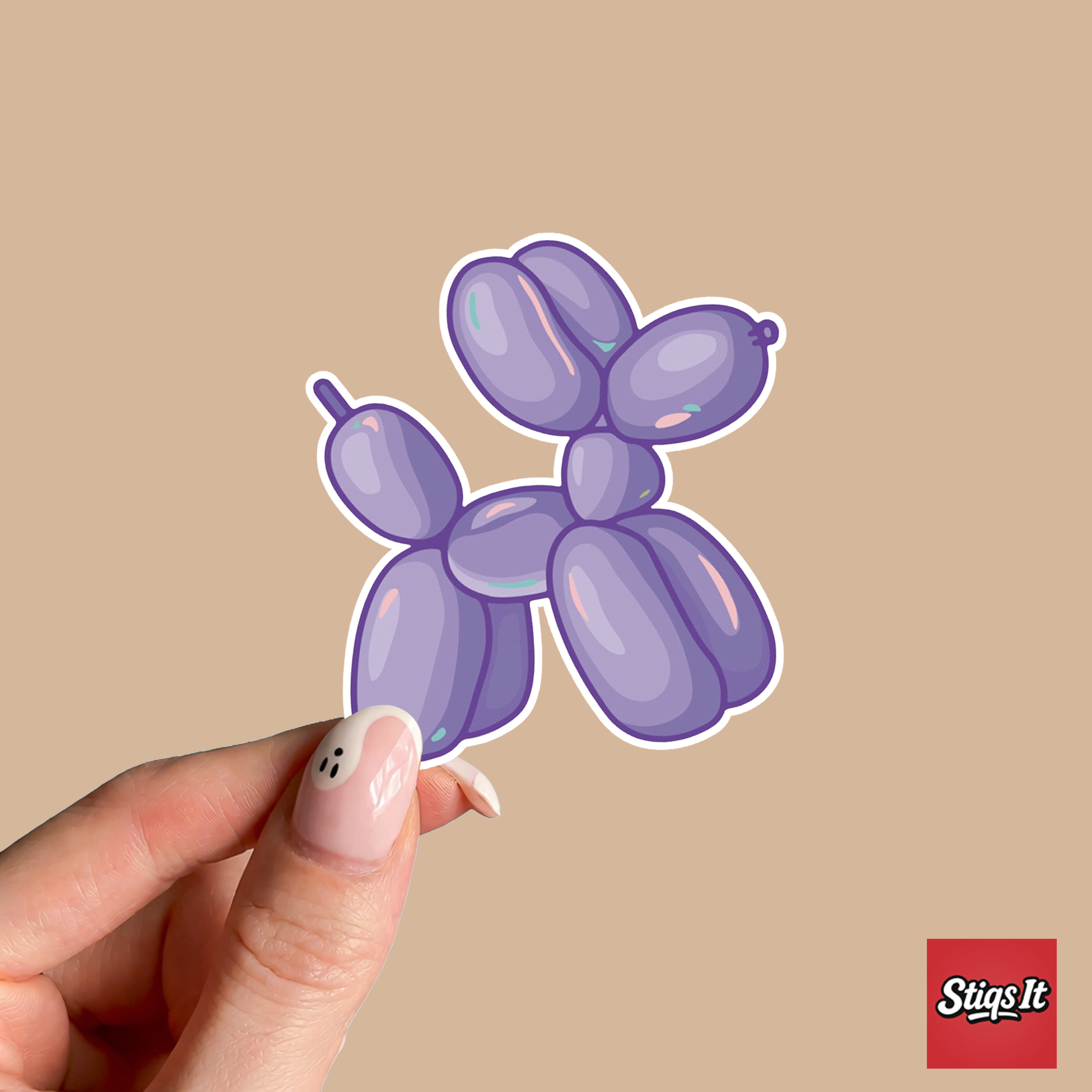 Purple Baloon Dog Sticker
