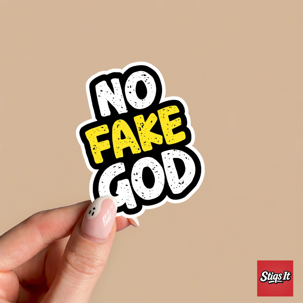 No Fake God Sticker
