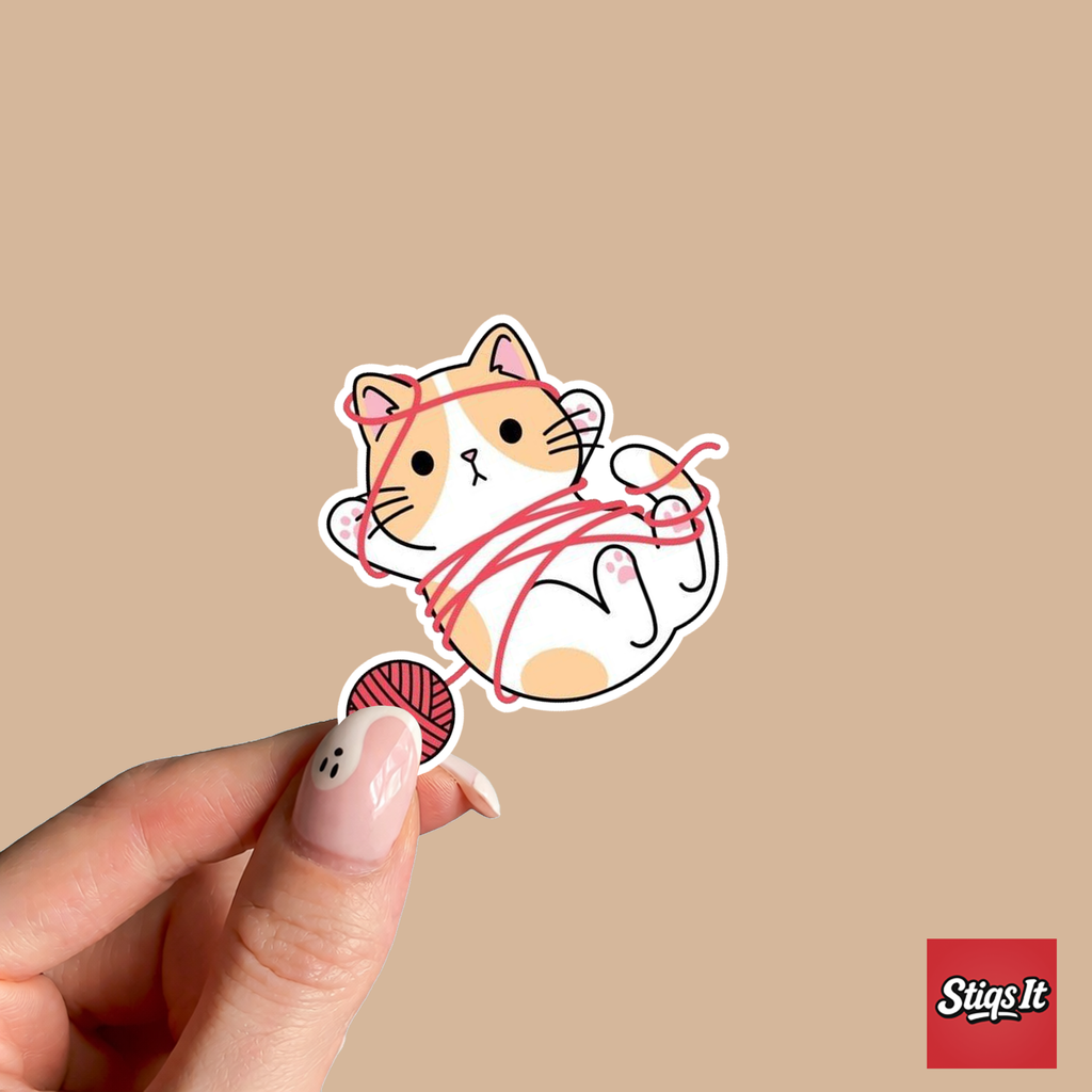 Tangled Kitty Sticker