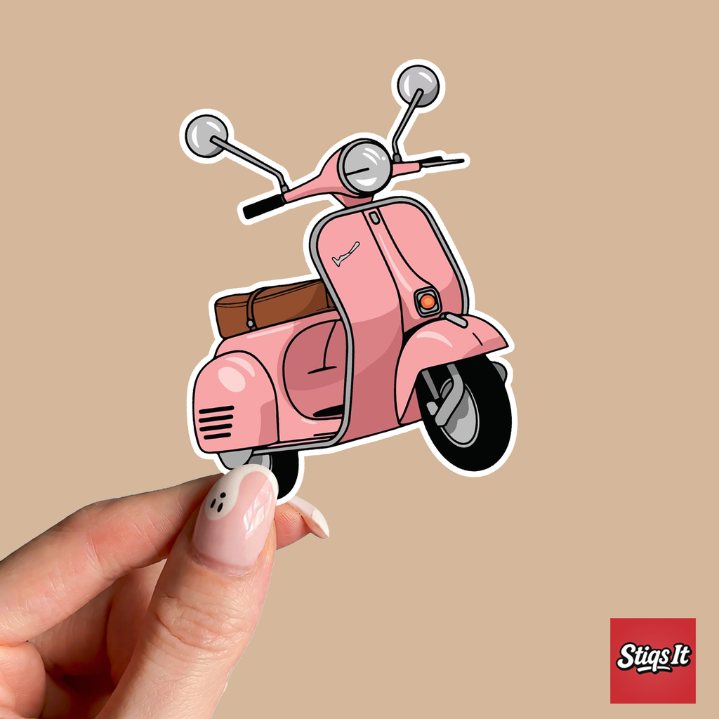 Pink Vespa Sticker