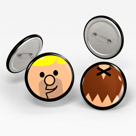Barney Rubble Badge Set of 2