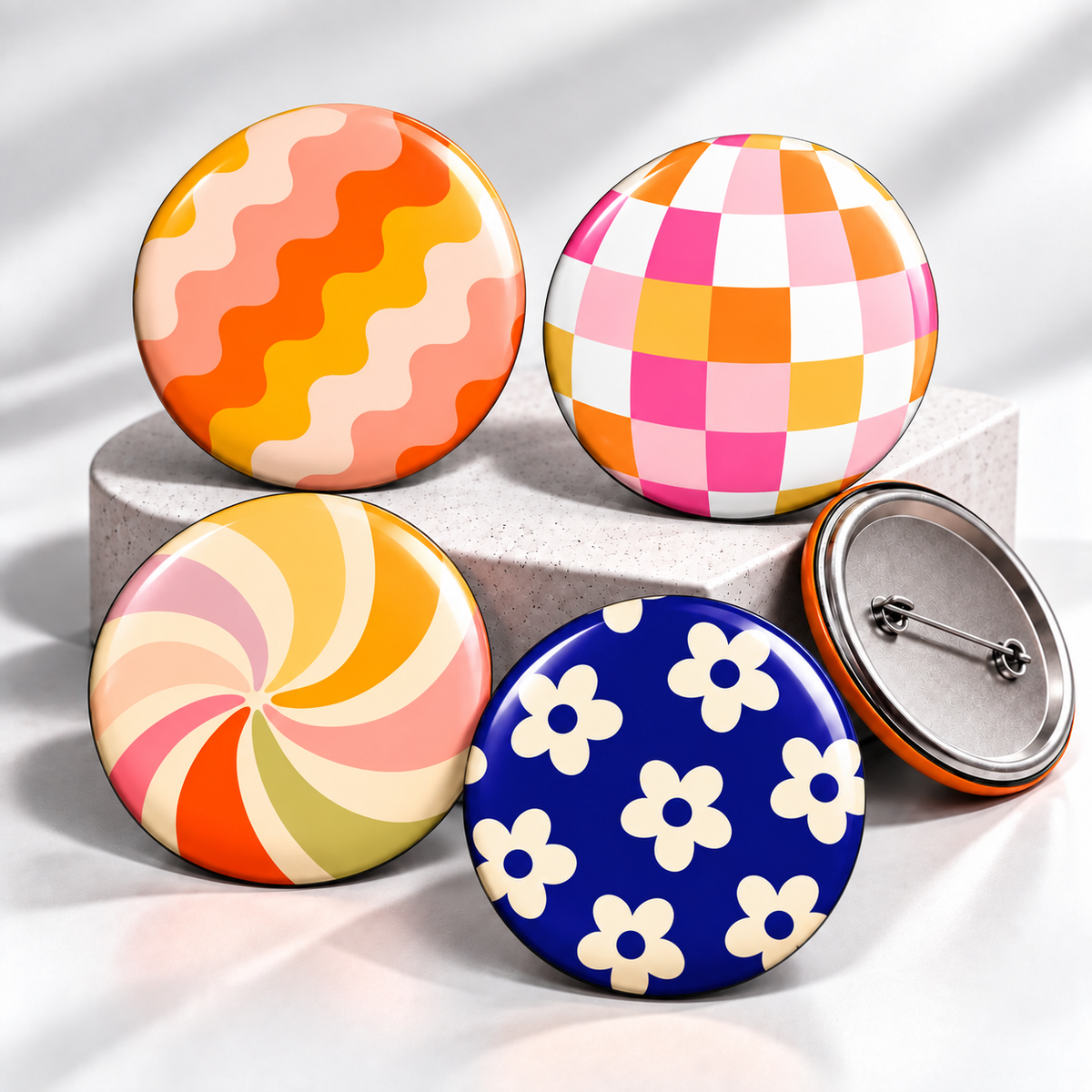 Retro Badge Set of 4