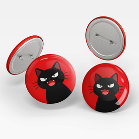 Black Cat Rage Pin Badge