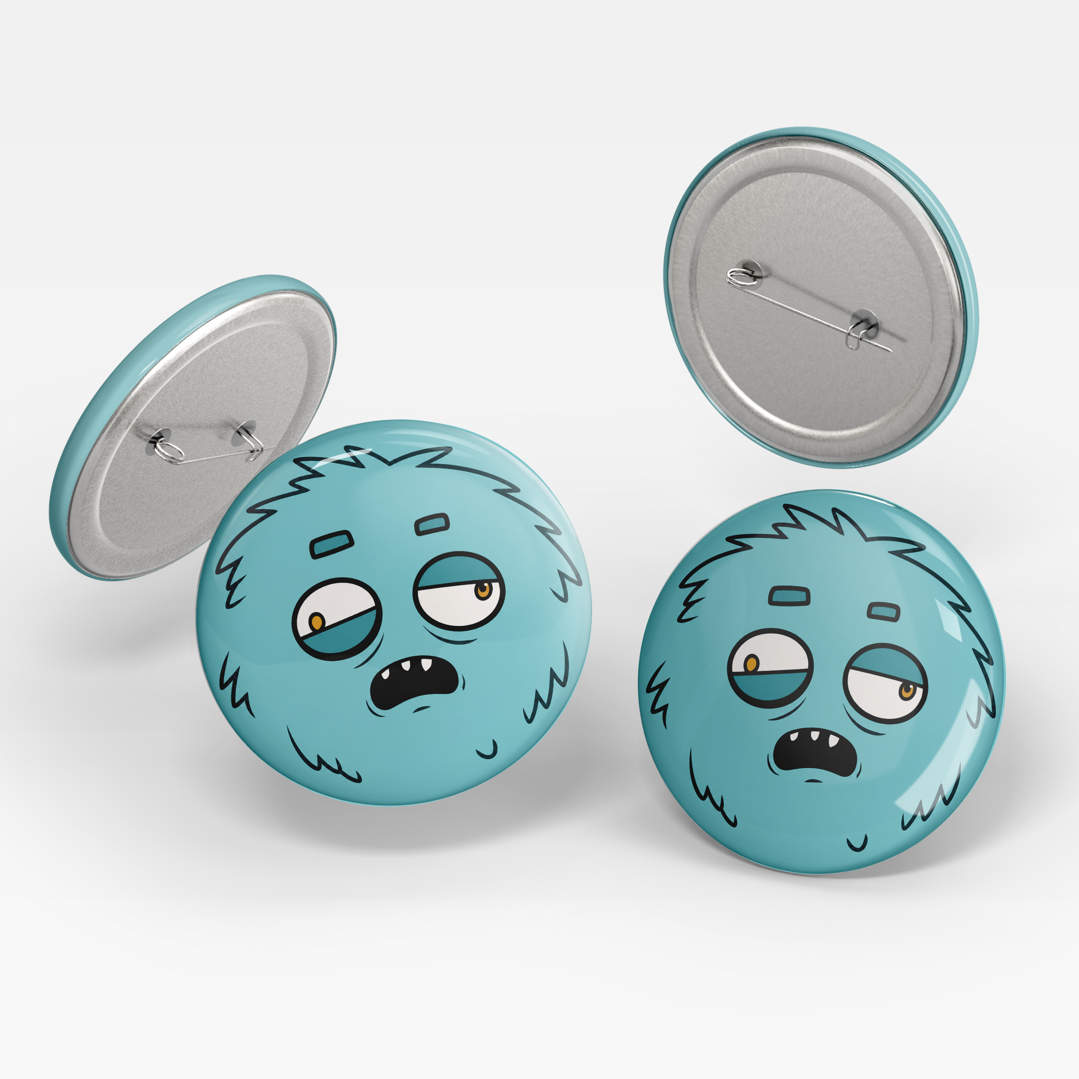 Blue Monster Pin Badge