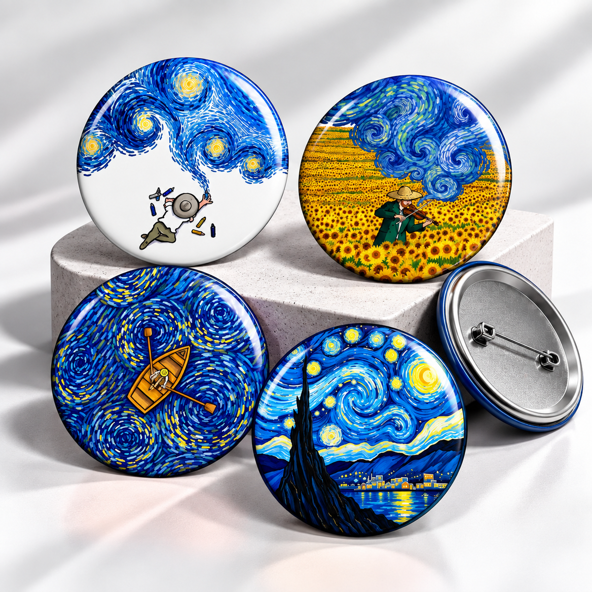 Starry Night Collection Badge Set of 4
