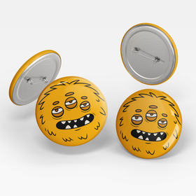 Yellow Monster Pin Badge