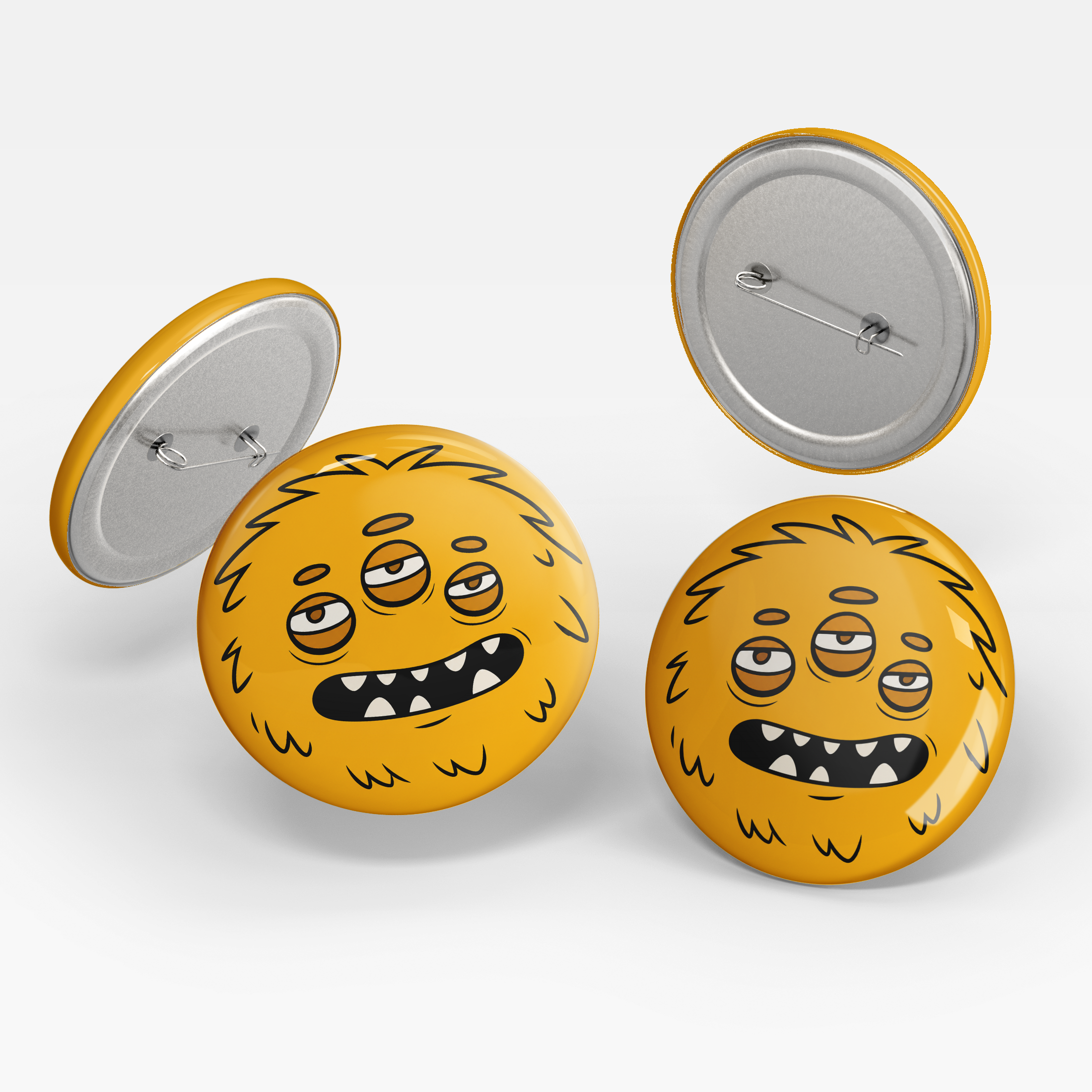 Yellow Monster Pin Badge